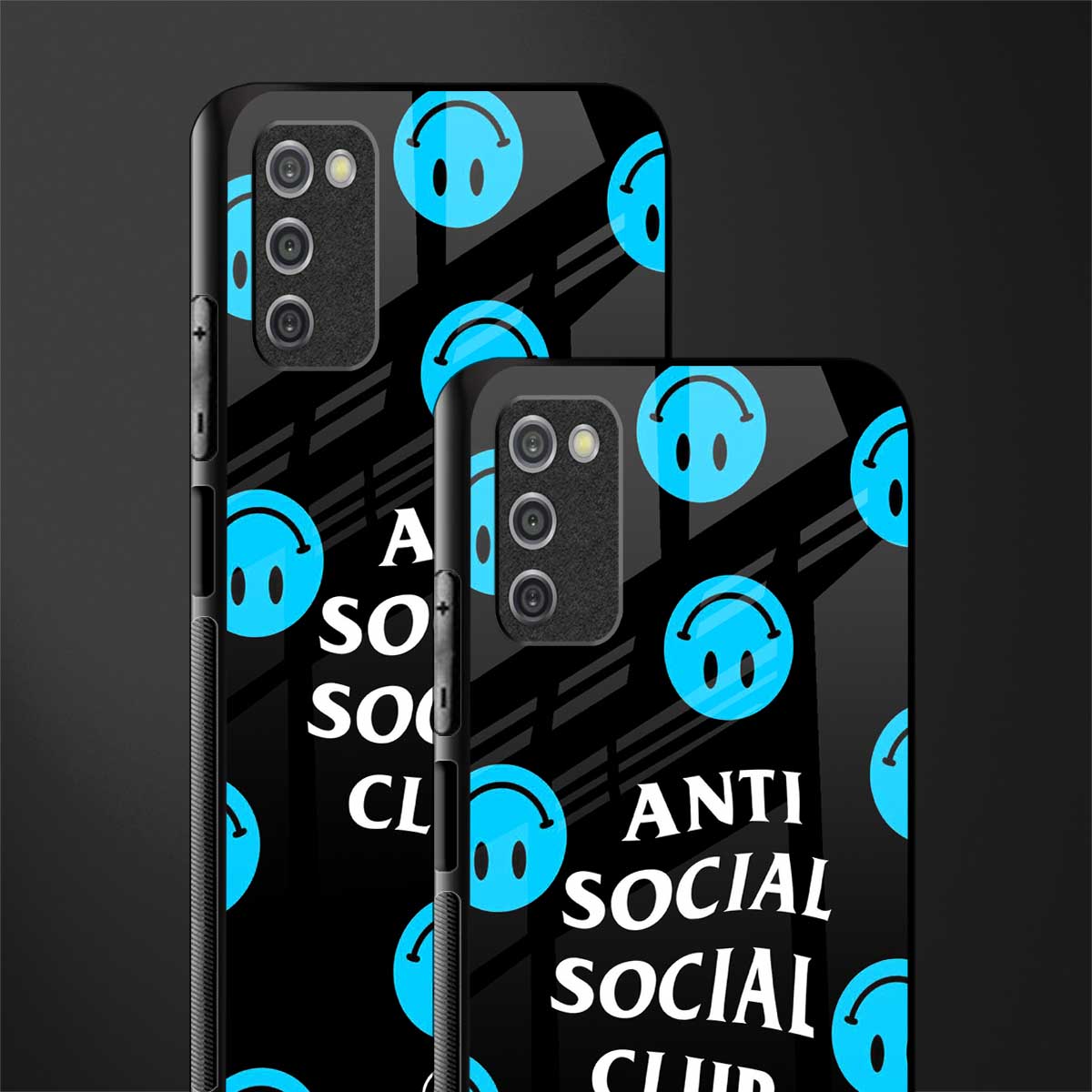 anti social social club x smileys glass case for samsung galaxy a03s image-2