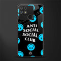 anti social social club x smileys back phone cover | glass case for realme narzo 50a