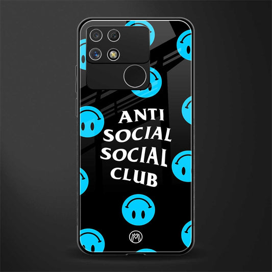anti social social club x smileys back phone cover | glass case for realme narzo 50a