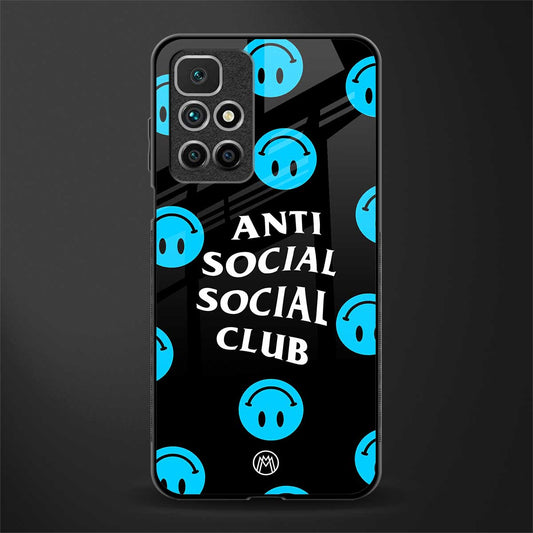 anti social social club x smileys glass case for redmi 10 prime image