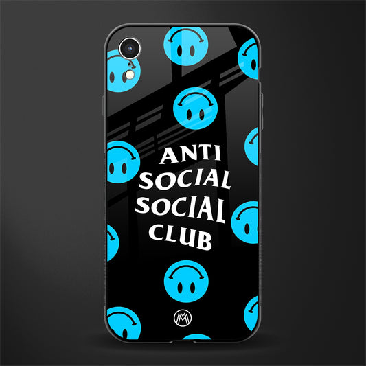 anti social social club x smileys glass case for iphone xr image