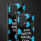 anti social social club x smileys back phone cover | glass case for samsung galaxy a53 5g