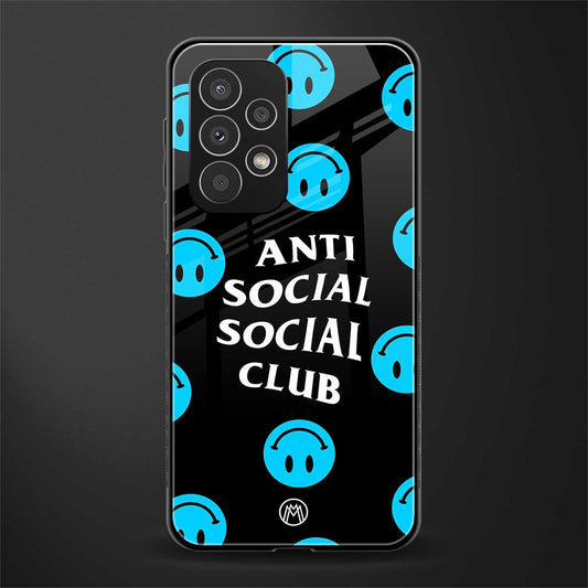 anti social social club x smileys back phone cover | glass case for samsung galaxy a53 5g