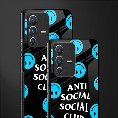 anti social social club x smileys glass case for vivo v23 5g image-2