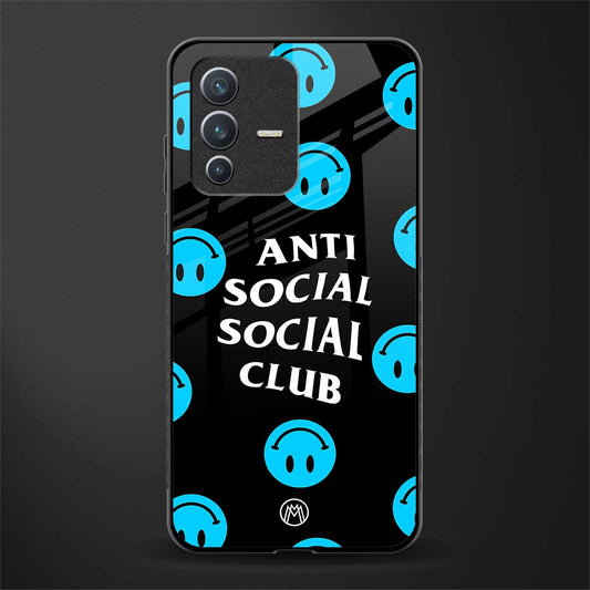 anti social social club x smileys glass case for vivo v23 5g image
