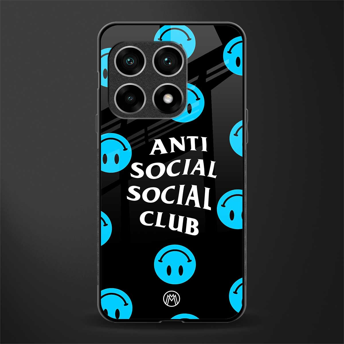 anti social social club x smileys glass case for oneplus 10 pro 5g image
