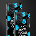 anti social social club x smileys back phone cover | glass case for samsung galaxy a13 4g