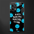 anti social social club x smileys back phone cover | glass case for oppo f21 pro 4g