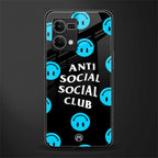 anti social social club x smileys back phone cover | glass case for oppo f21 pro 4g