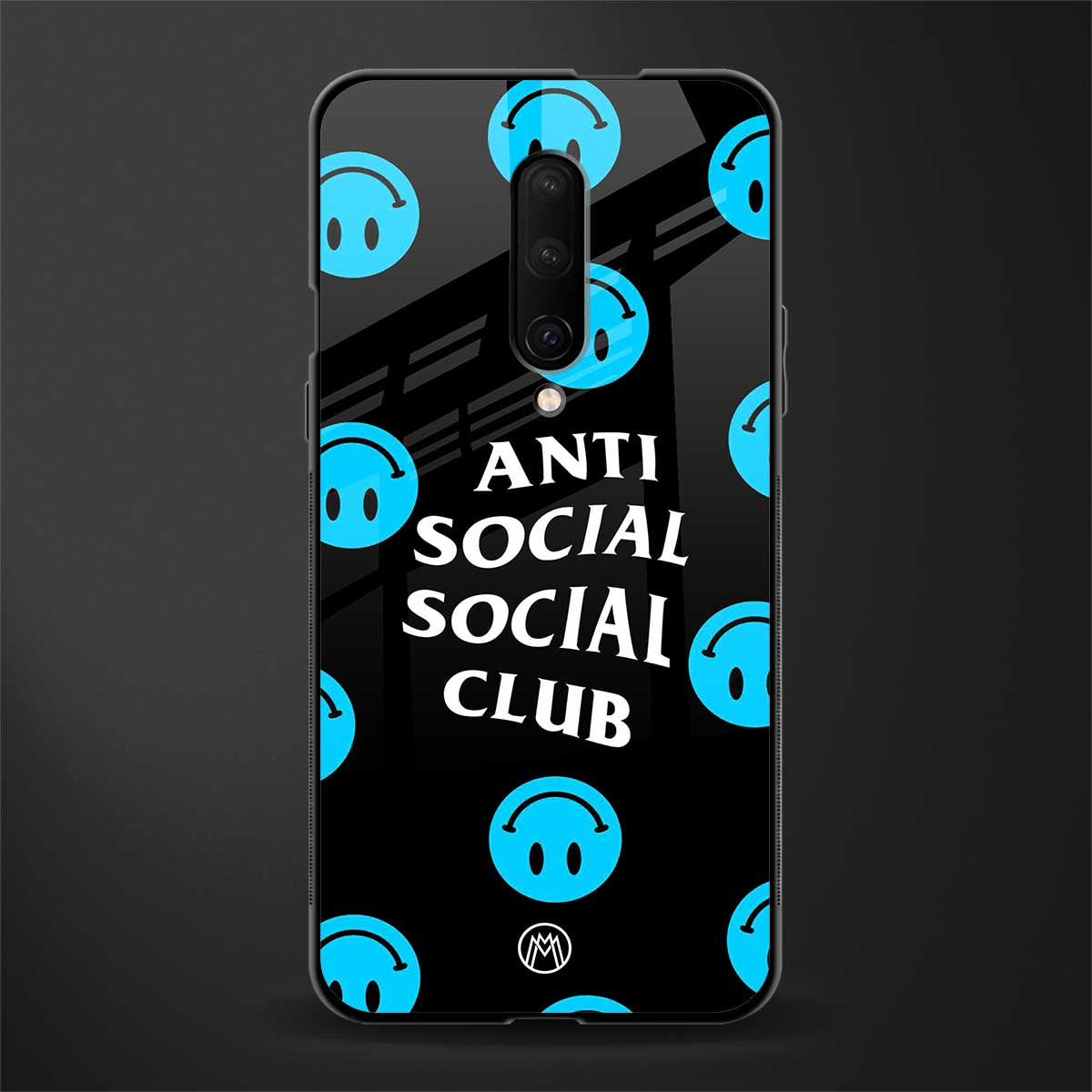 anti social social club x smileys glass case for oneplus 7 pro image