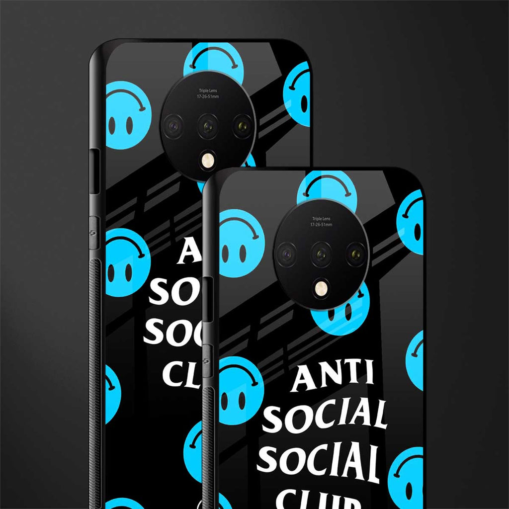anti social social club x smileys glass case for oneplus 7t image-2
