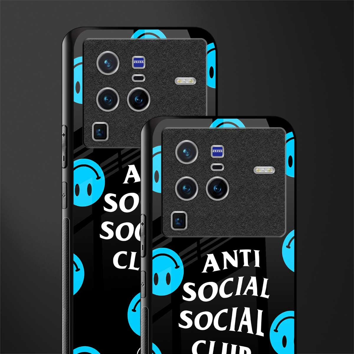 anti social social club x smileys glass case for vivo x80 pro 5g image-2