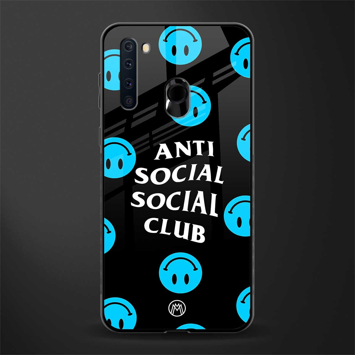 anti social social club x smileys glass case for samsung a21 image