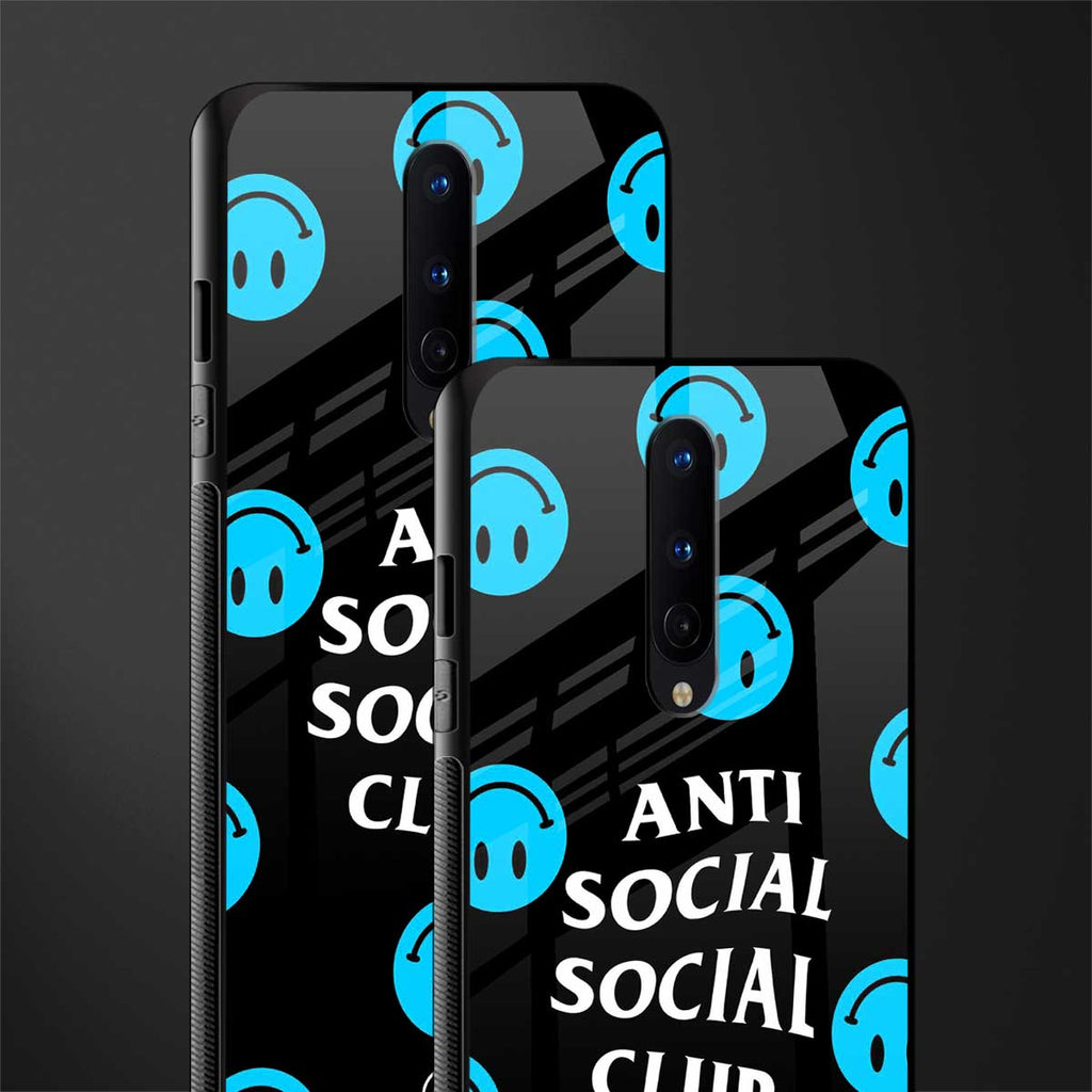 anti social social club x smileys glass case for oneplus 8 image-2