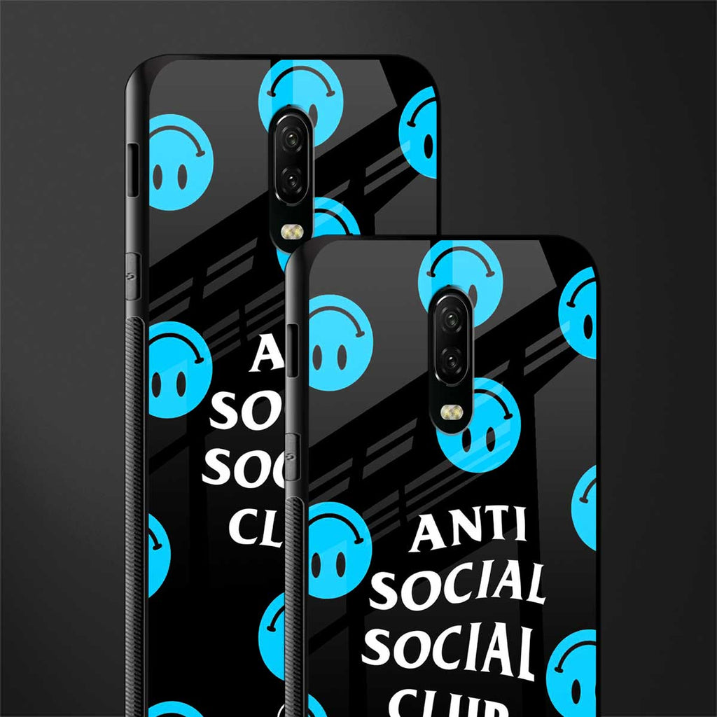 anti social social club x smileys glass case for oneplus 6t image-2