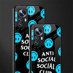 anti social social club x smileys back phone cover | glass case for xiaomi 12 pro