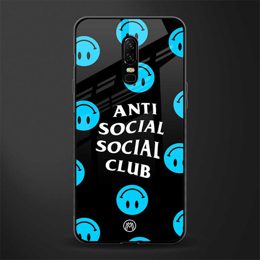 anti social social club x smileys glass case for oneplus 6 image