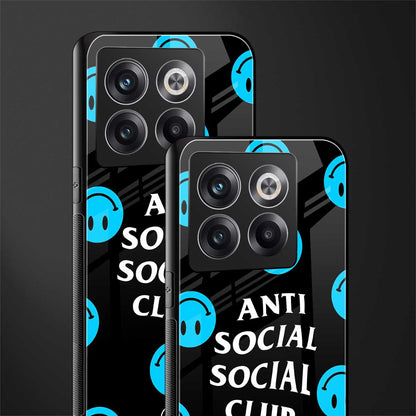 anti social social club x smileys back phone cover | glass case for oneplus 10t