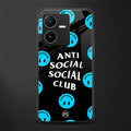 anti social social club x smileys back phone cover | glass case for vivo y22