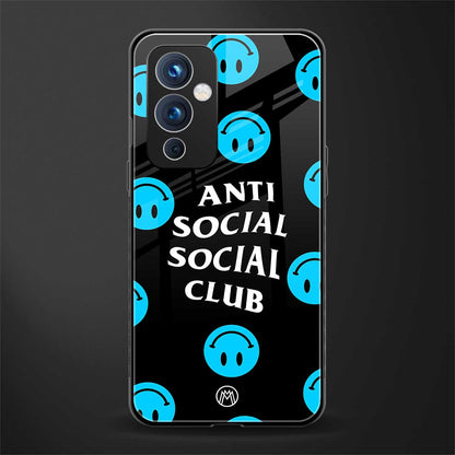 anti social social club x smileys back phone cover | glass case for oneplus 9