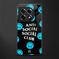 anti social social club x smileys back phone cover | glass case for oneplus 11