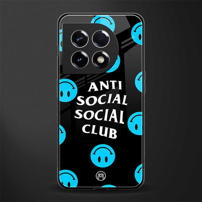 anti social social club x smileys back phone cover | glass case for oneplus 11