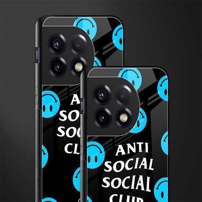 anti social social club x smileys back phone cover | glass case for oneplus 11r