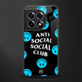 anti social social club x smileys back phone cover | glass case for oneplus 11r