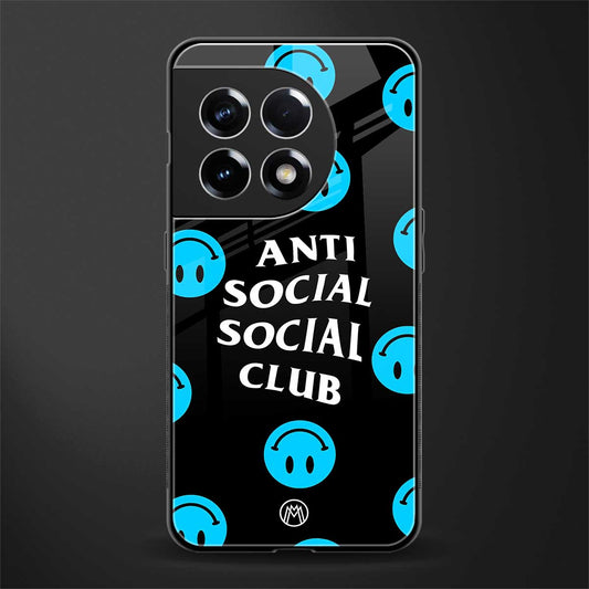 anti social social club x smileys back phone cover | glass case for oneplus 11r