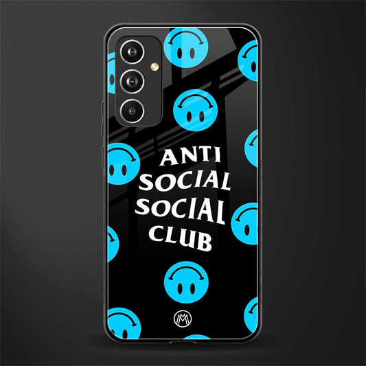 anti social social club x smileys back phone cover | glass case for samsung galaxy a54 5g