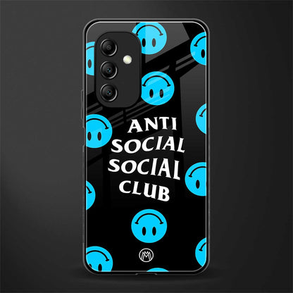 anti social social club x smileys back phone cover | glass case for samsung galaxy a14 5g