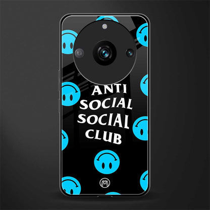 anti social social club x smileys back phone cover | glass case for realme 11 pro 5g