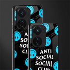 anti social social club x smileys back phone cover | glass case for vivo t1 44w 4g