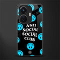 anti social social club x smileys back phone cover | glass case for vivo t1 44w 4g