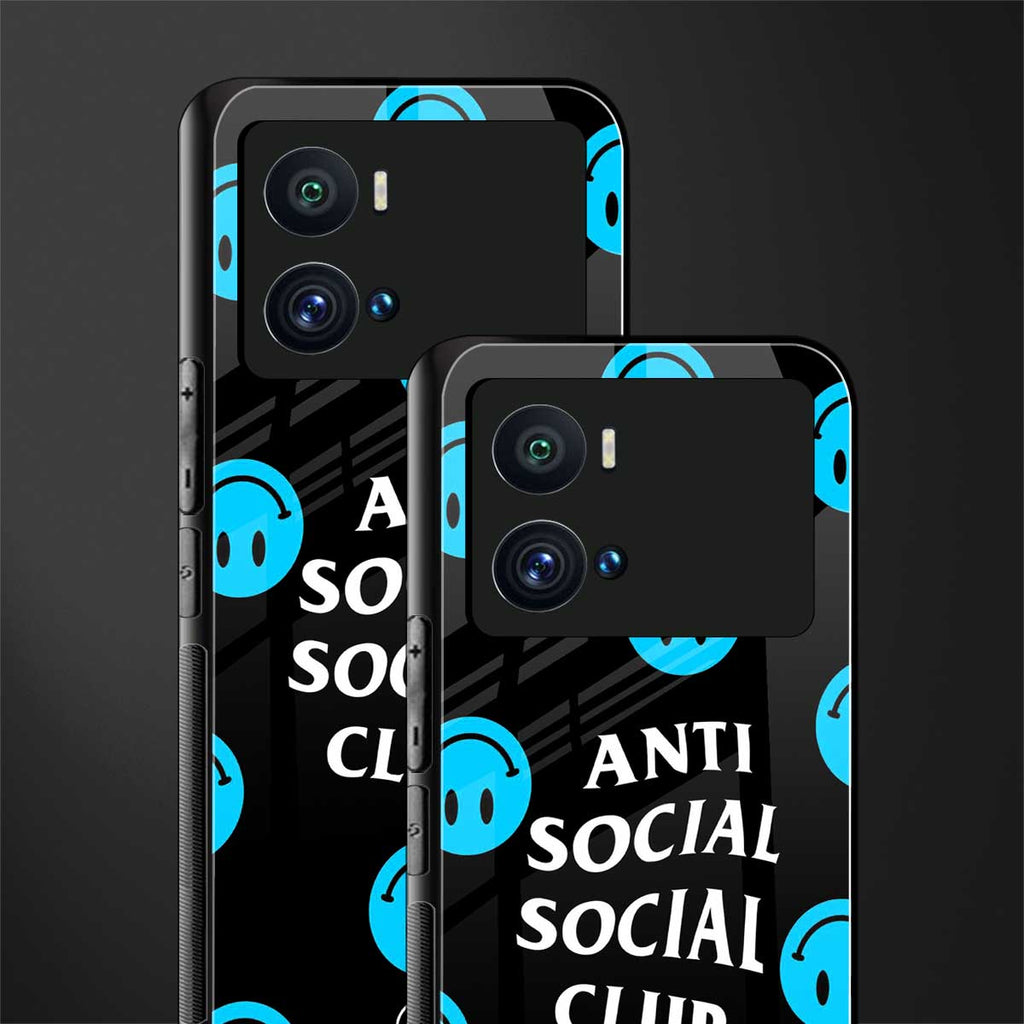 anti social social club x smileys back phone cover | glass case for iQOO 9 Pro