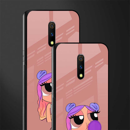 antique purple tote powerpuff girl glass case for realme x image-2
