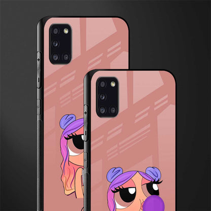 antique purple tote powerpuff girl glass case for samsung galaxy a31 image-2
