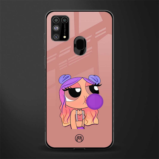 antique purple tote powerpuff girl glass case for samsung galaxy m31 prime edition image