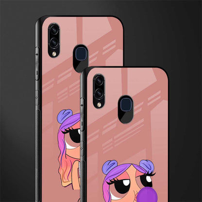 antique purple tote powerpuff girl glass case for samsung galaxy a20 image-2