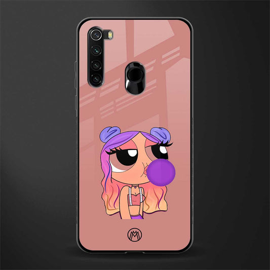 antique purple tote powerpuff girl glass case for redmi note 8 image