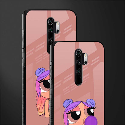 antique purple tote powerpuff girl glass case for redmi note 8 pro image-2