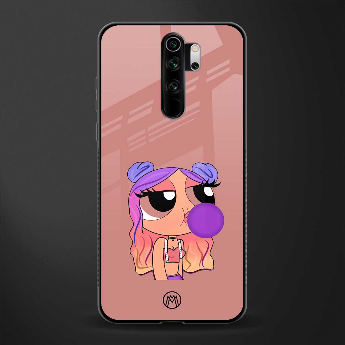 antique purple tote powerpuff girl glass case for redmi note 8 pro image