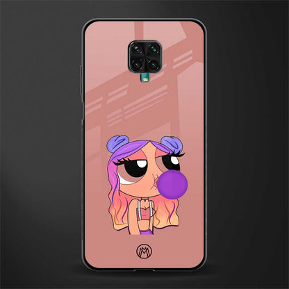 antique purple tote powerpuff girl glass case for poco m2 pro image