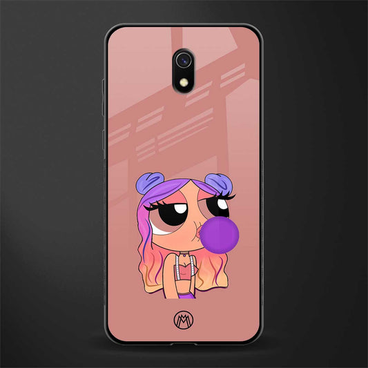 antique purple tote powerpuff girl glass case for redmi 8a image