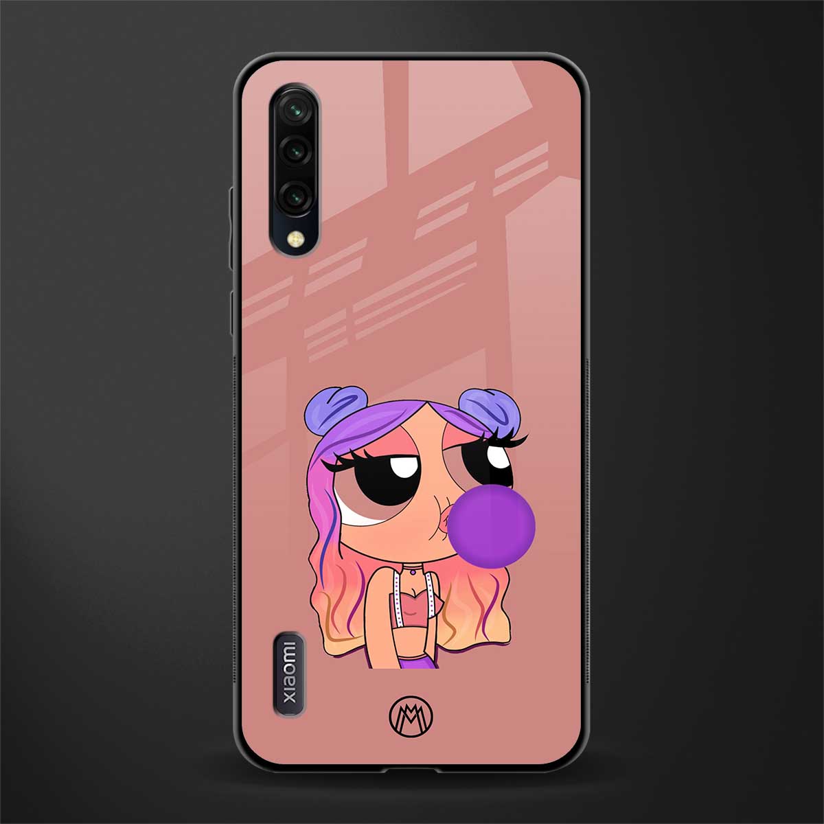 antique purple tote powerpuff girl glass case for mi a3 redmi a3 image