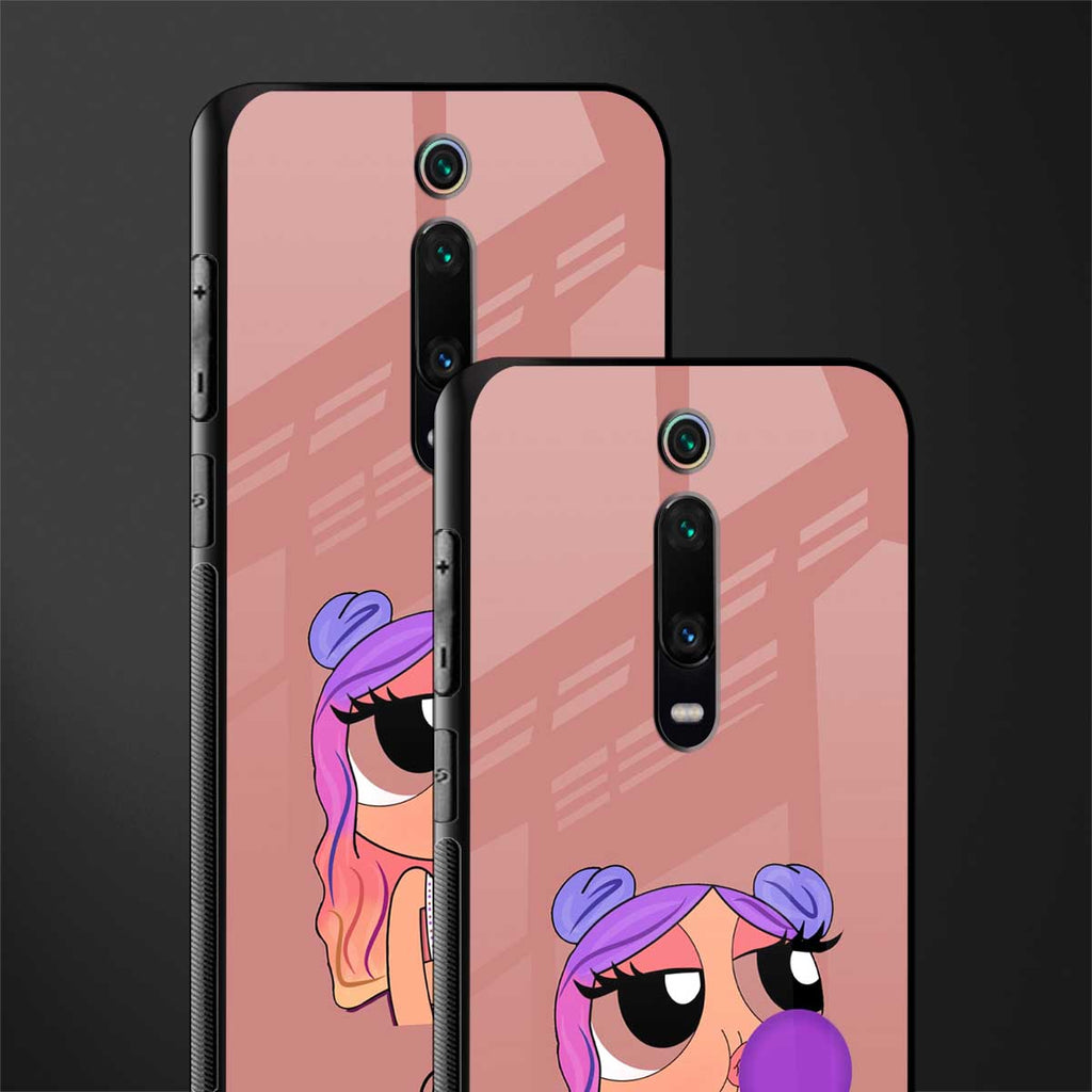 antique purple tote powerpuff girl glass case for redmi k20 pro image-2