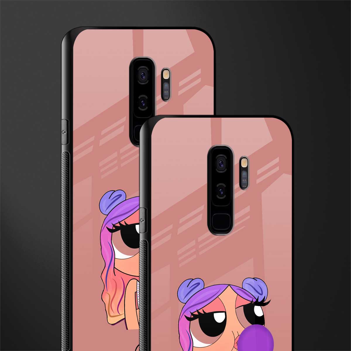 antique purple tote powerpuff girl glass case for samsung galaxy s9 plus image-2