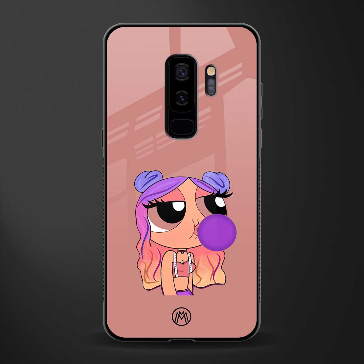antique purple tote powerpuff girl glass case for samsung galaxy s9 plus image