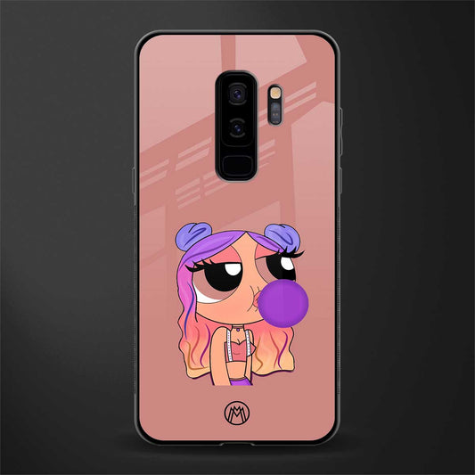 antique purple tote powerpuff girl glass case for samsung galaxy s9 plus image