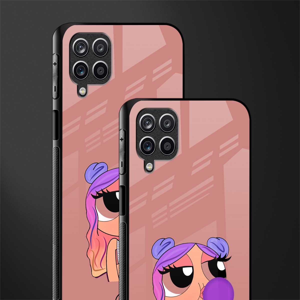 antique purple tote powerpuff girl back phone cover | glass case for samsung galaxy a22 4g